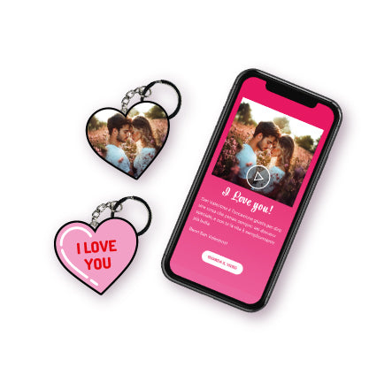 Portachiavi Smart NFC - cuore con foto
